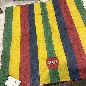 Gucci rainbow scarf. Perfect to tie on a bag. Brand new never worn with tags.